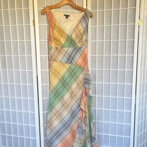 Tommy Hilfiger Long Cotton Gauze Plaid Maxi dress size 10